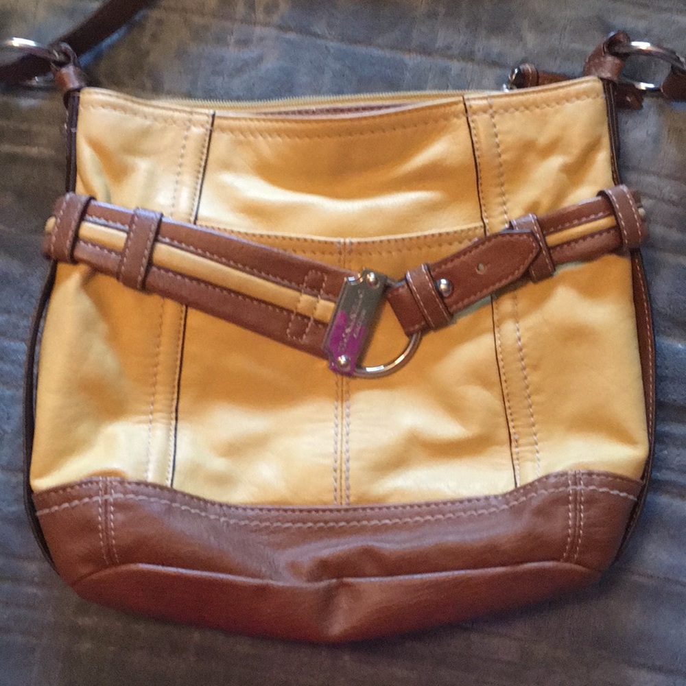 Tignanello mustard color handbag